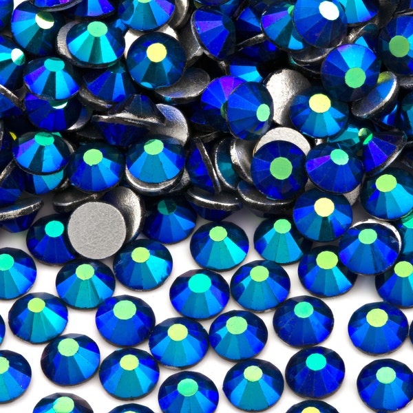 Montana Blue AB Glass Rhinestones for Embellishments 2-6mm