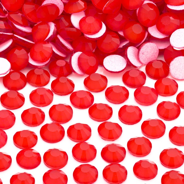 Neon Red Glass Rhinestones for Embellishments 2-6mm