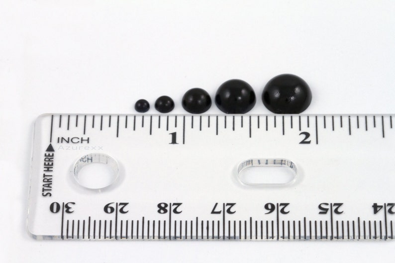 Black Flatback Half Round Pearls for Embellishments 3-16mm image 2