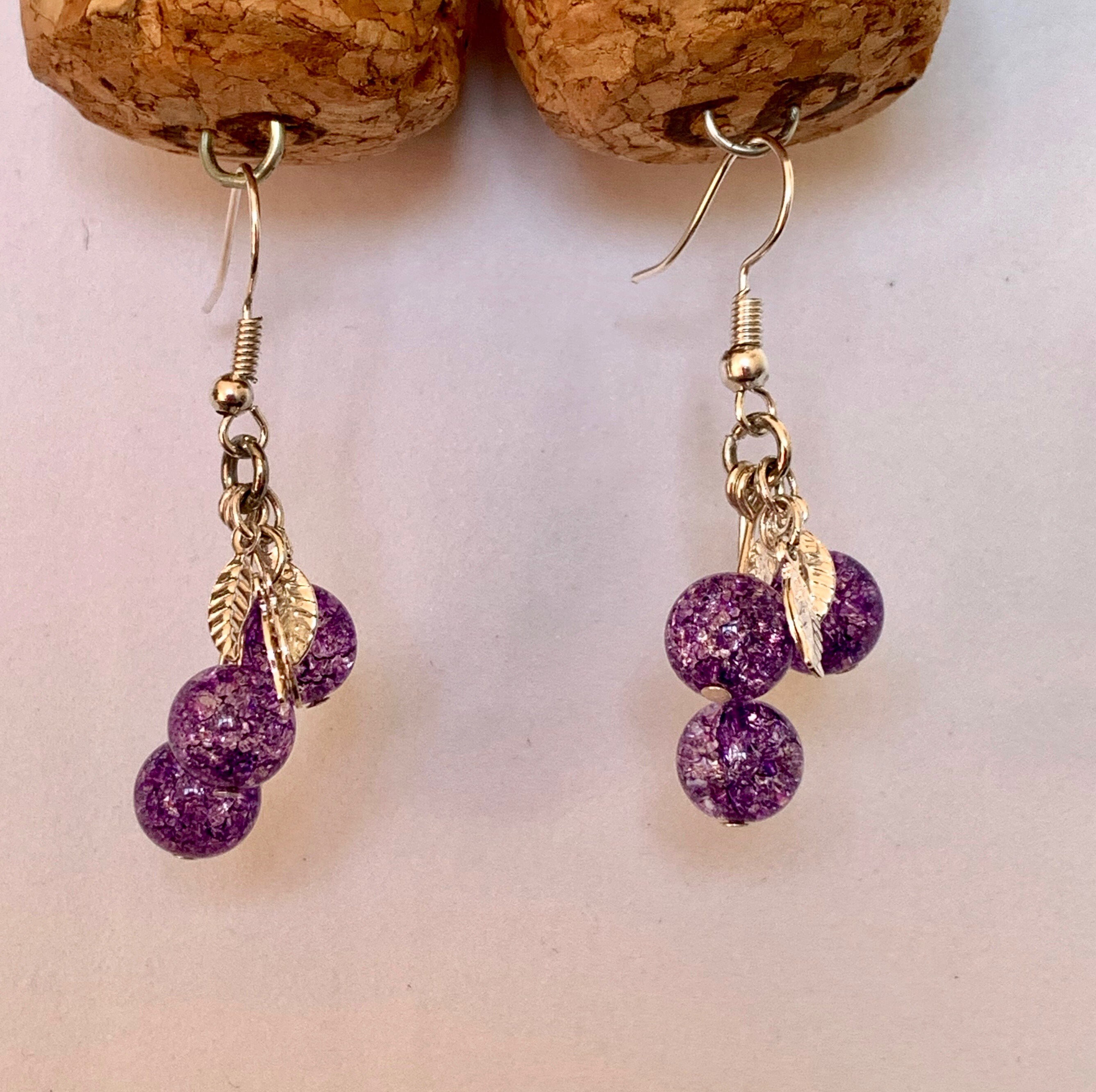 Handmade Grape Cluster Earrings with Featuring Etsy