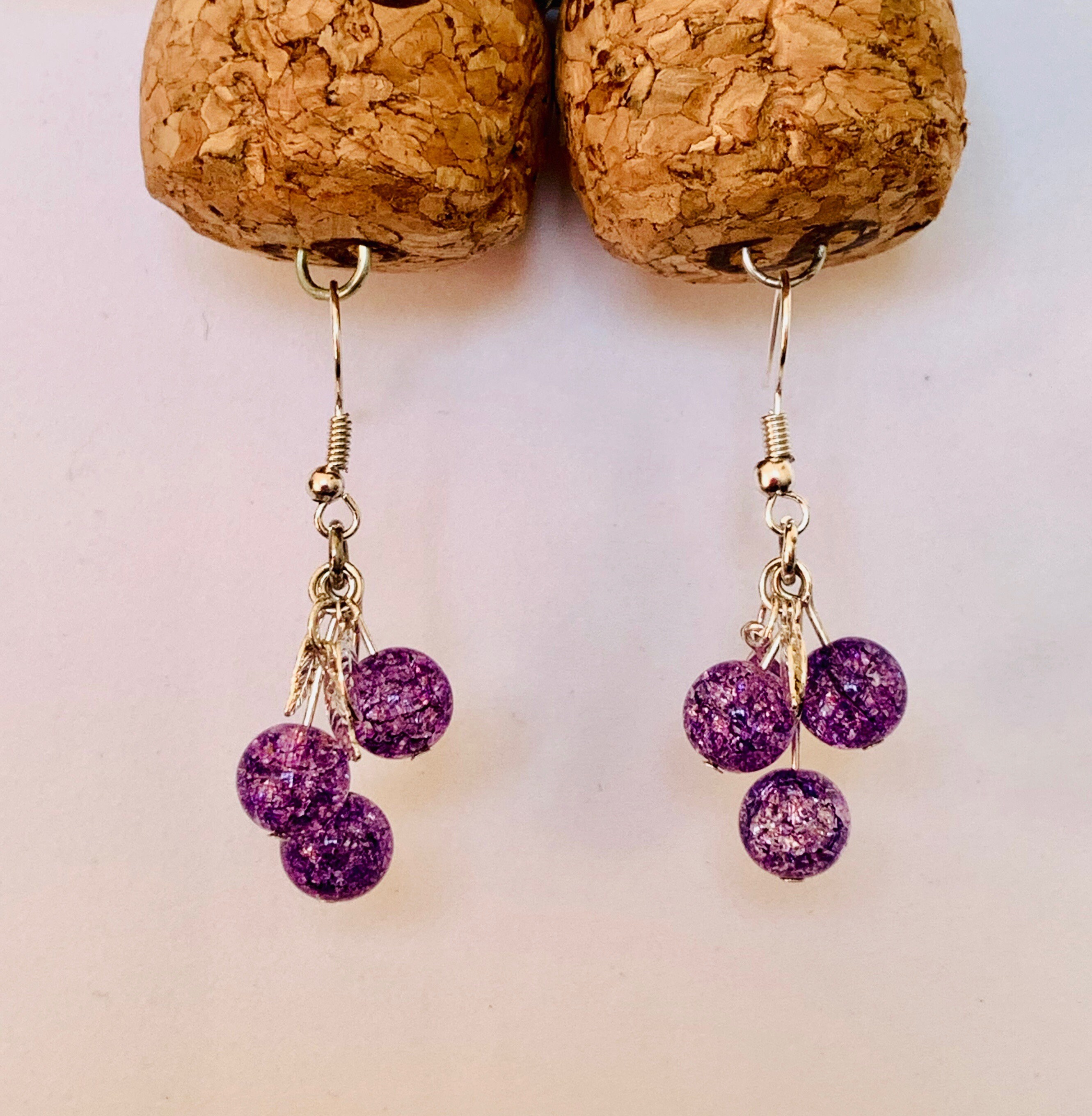 Handmade Grape Cluster Earrings with Featuring Etsy