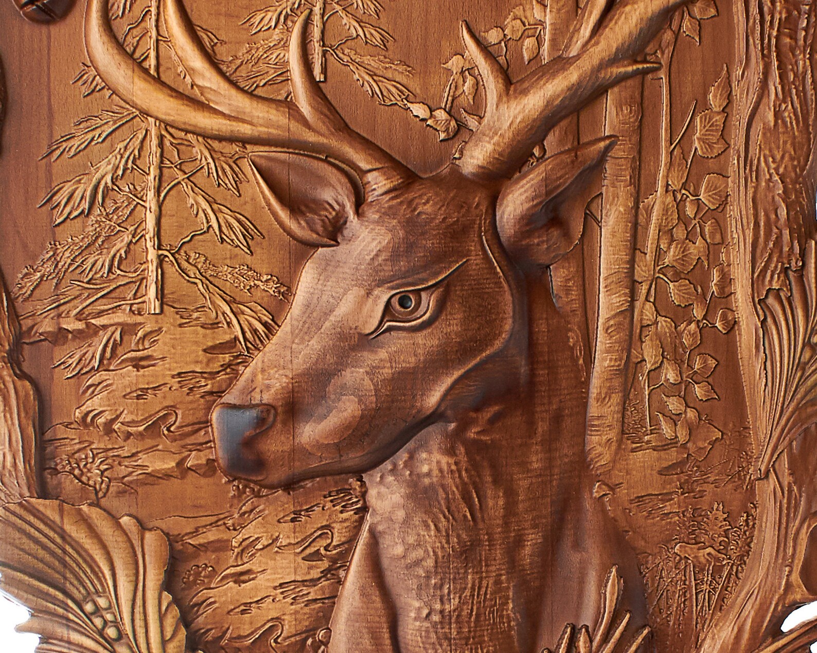 Carved Deer Wall Decor Wood Carving Deer Carved from Elm 23 by Etsy