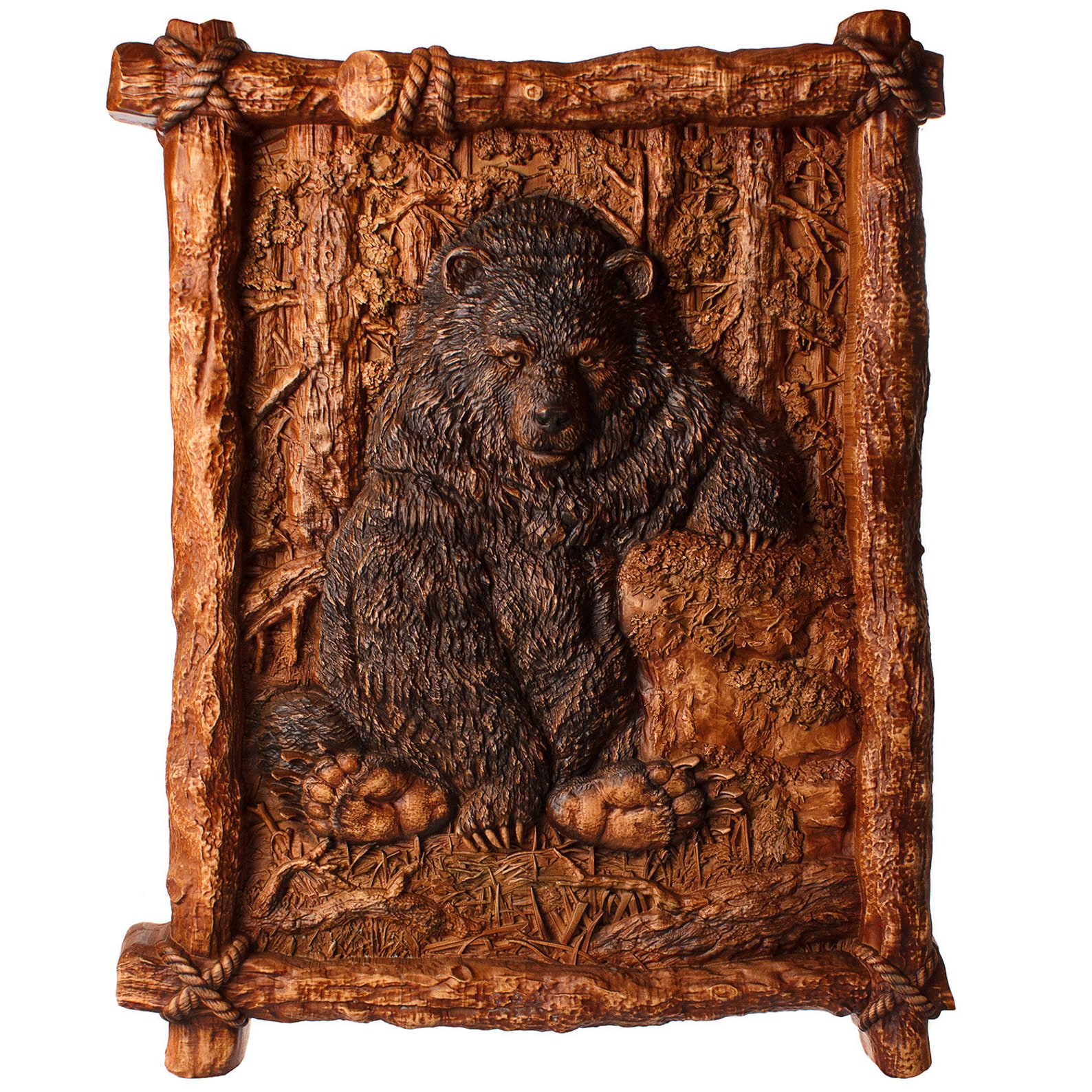 Bear Wood Carving Wall Art American Black Bear 26 by 32 Large | Etsy