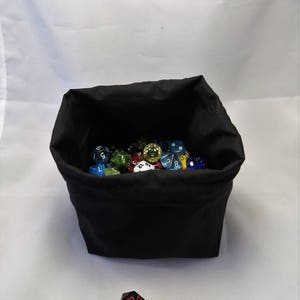 Plain Black Dice Bag, Drawstring Storage Bag for Tiles and Tokens, Plain Coin Purse, D&D Dice Nest for Tabletop Gaming