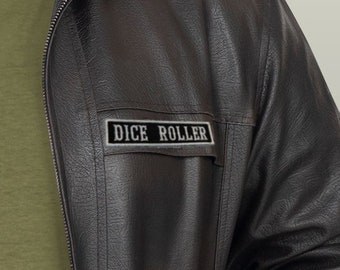 Dice Roller Board Game Patch, Fake Biker Iron On Patch for Tabletop Gaming, Sew on Embroidery Fabric Patch for Clothing and Bags for Gamers