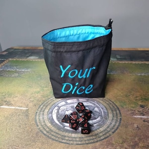 Personalized Dice Bag, Your Name on a D&D Dice Bag, Custom DnD Gifts for Tabletop Gaming, Personalised Gift for Board Games