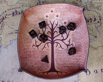Tree of Gondor Dice Bowl - Soft Neoprene Dice Tray - Rolling Bowl - Portable Dice Tray - Lightweight Tray - Board Game Gift - D&D gift tray