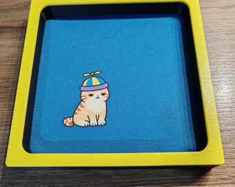 Funny Cat Dice Tray: Rolling Tray for Tabletop Games DnD RPG