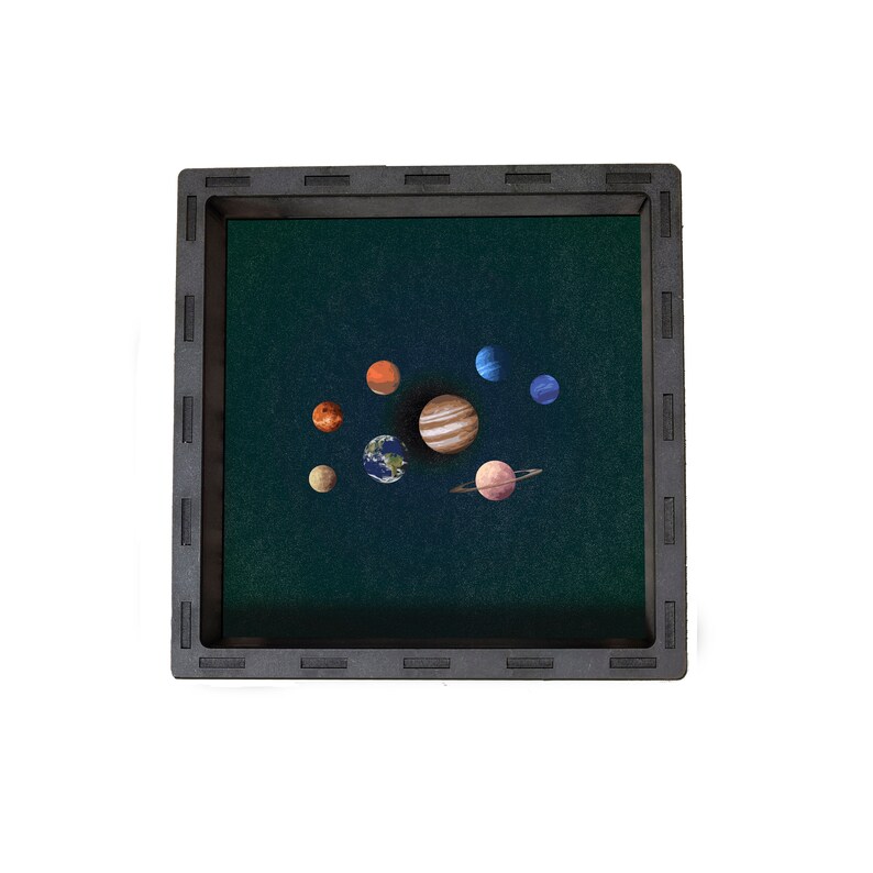 Solar System Dice Tray Box Max 74% OFF Black Gaming Wooden At the price