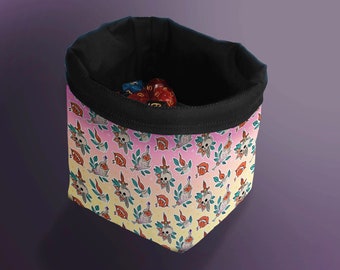 Skulls and Roses D&D Dice Bag, Drawstring Bag for Board Games, Tabletop Gaming Themed Valentine's Gift, Dnd Dice Bag of Holding