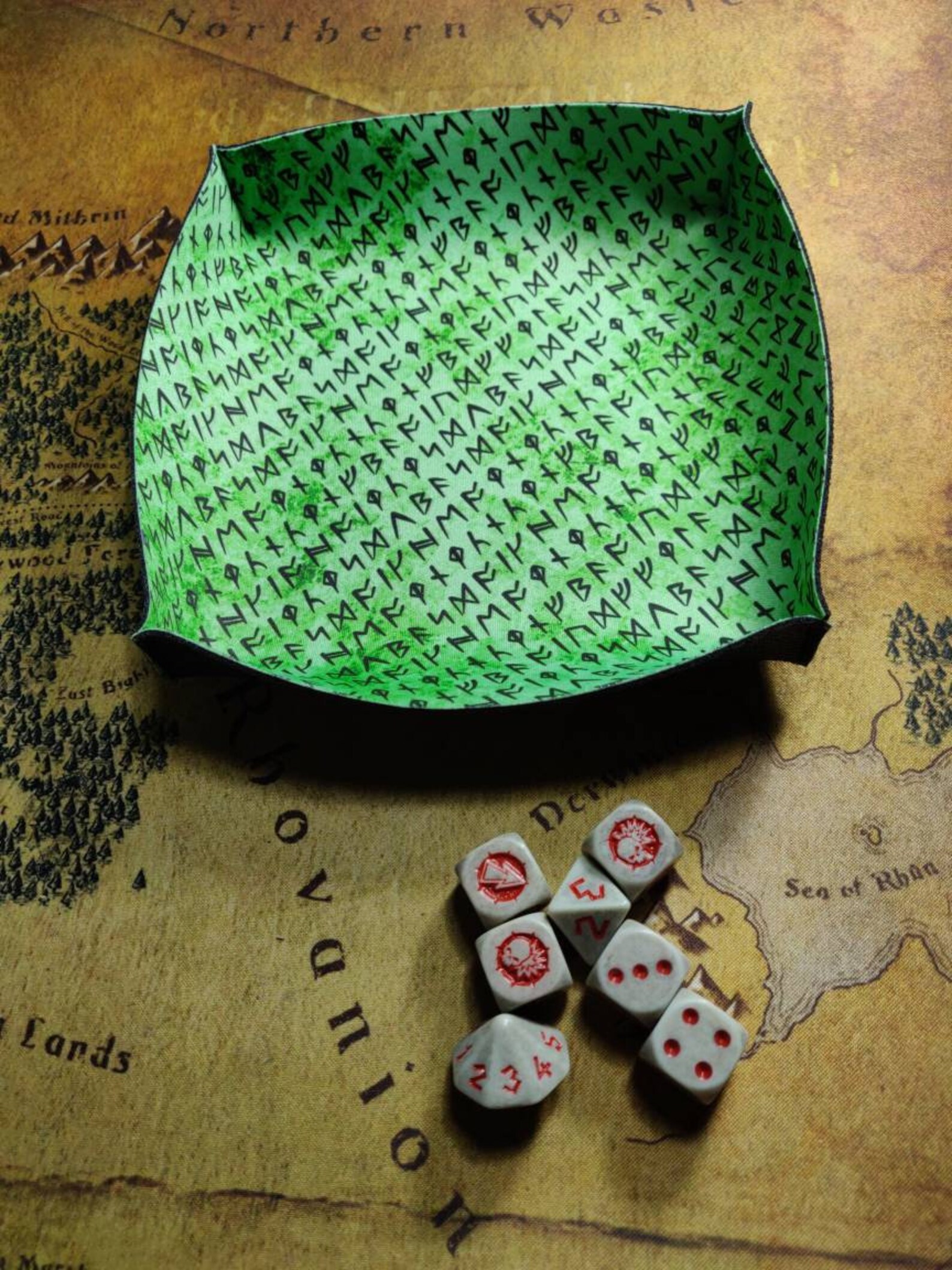 Rune Print Dice Bowl Soft Neoprene Dice Tray Rolling Bowl Etsy