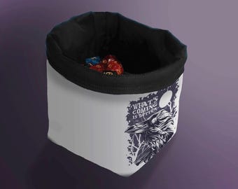 Crow Art Dice Bag: Gothic Drawstring Pouch for RPGs