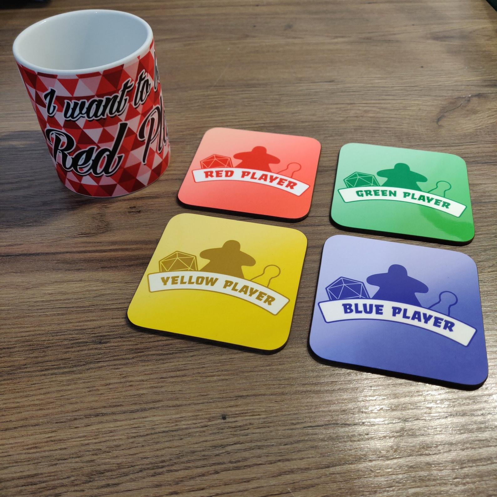 Board Game Coaster Player Colour Table Coaster Meeple Mug Etsy UK