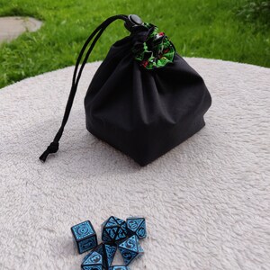 Freestanding Square Dice Bag Comic Book Green Pop Art Tile Pouch Cotton Reversible Handmade Gifts for Gamers Drawstring Bag image 6
