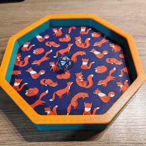 Fox Dice Tray: Neoprenfodrad rullbricka för D&D-bordsspel, julklapp