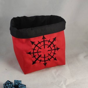 Pointed Star Dice Bag, Freestanding Drawstring Storage Bag for Wargaming Dice, Tabletop Board Game Gift, Embroidered Dice Bag Reversible