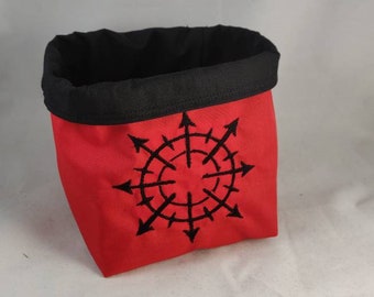 Embroidered Chaos Star Dice Bag: Freestanding Wargaming Storage