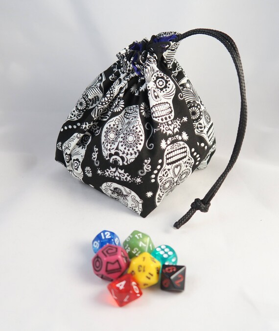Freestanding Cotton Bag of Holding Tile Pouch Dungeons and Dragons Dice