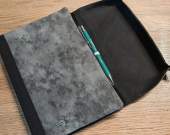 Grey Gaming Notebook with Built-in Dice Tray, RPG DnD Stationery Gift Book for Gaming