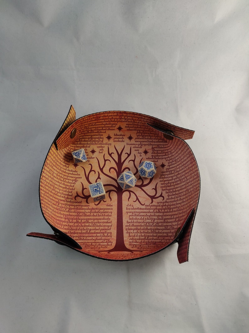 Tree of Gondor Dice Tray - Soft Neoprene Dice Tray - Fold-able Collapsible Tray - Portable Dice Tray - Lightweight Tray - Board Game Gift