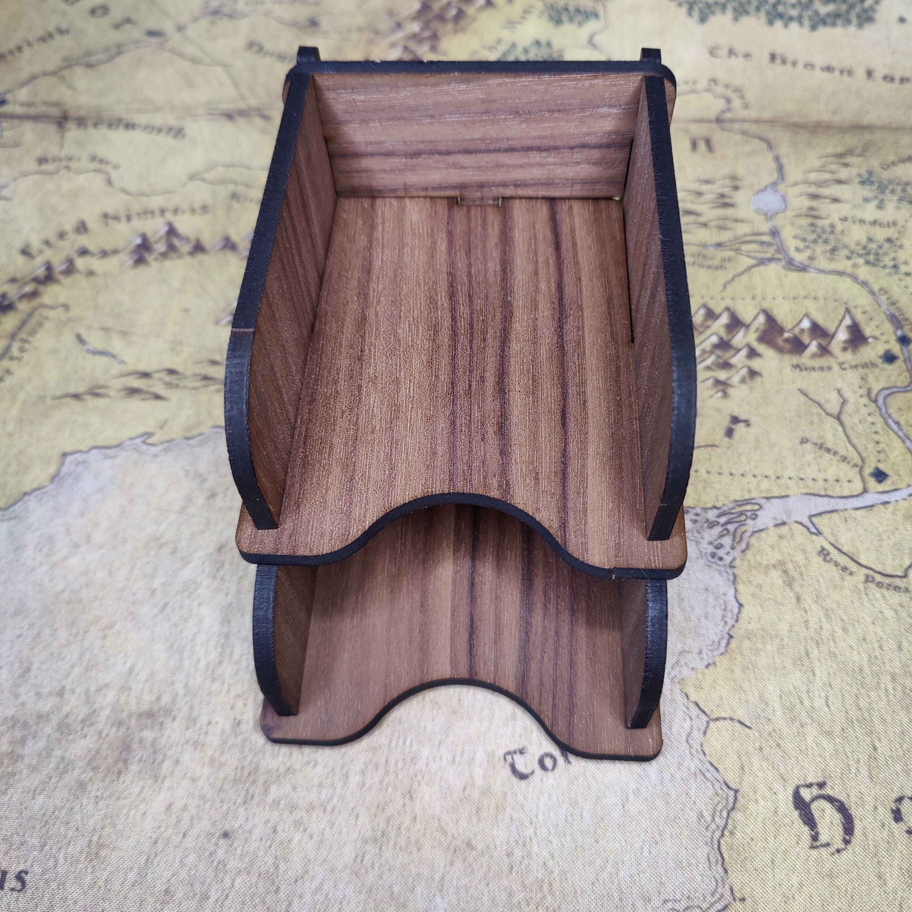 Walnut Wooden Deck Organiser Draw/discard Box in Two Sizes - Etsy UK