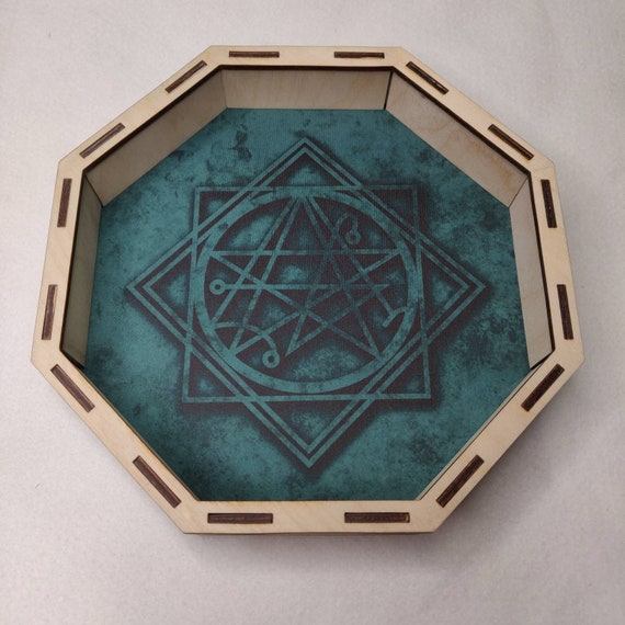 Octagon Lovecraft Themed Dice Tray Arkham D&amp;D RPG Gaming Dice | Etsy