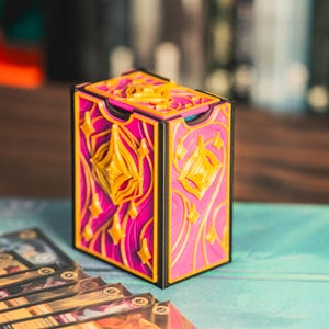 Caixa de baralho Lorcana, caixa de armazenamento de jogos de cartas, porta-cartas de fantasia para baralhos TCG, presente para jogadores de tabuleiro de mesa, jogadores de TCG, caixa de observação de estrelas