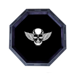 Wargaming dobbelstenen dienblad, keizerlijke schedel met vleugels Rolling lade voor dobbelstenen, cadeau voor Wargaming, dobbelstenen dienblad hout, gaming dobbelstenen dienblad verjaardagscadeau