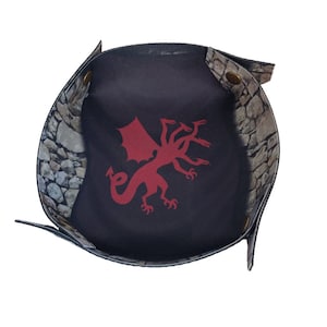 House Targaryen Inspired Dice Tray, Soft Neoprene Fold-able Collapsible Tray, Portable Dice Rolling Bowl, Lightweight Tray, Board Game Gift