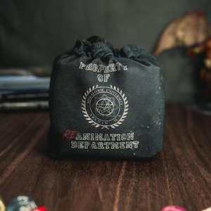 Miskatonic University dobbelstenentas, Lovecraft-themategelzakje, Arkham Horror Bag of Holding, Treasure Nest, bordspeltas, D&D-trektas, cadeau