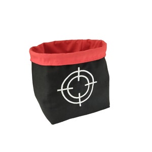 Crosshairs Dice Bag, Bolt Action Storage Bag, Wargaming Bag of Holding, Square Base Freestanding Dice Bag, D&D Treasure Nest, Gift for Games
