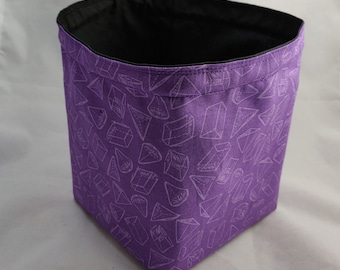 Purple Patterned Dice Bag: Square Base Tabletop Gaming Storage