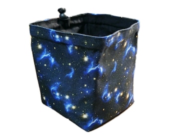 Bolsa de dados Constellation: Porta dados reversible hecho a mano para juegos de rol D&D
