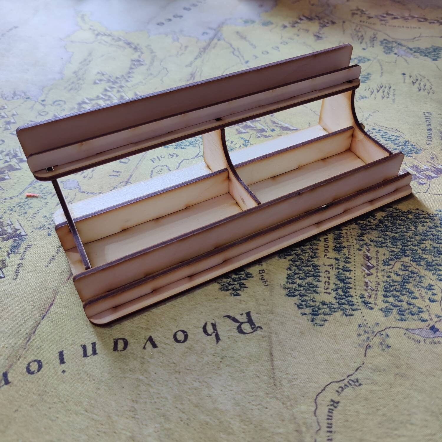 Porte-cartes De Jeu En Bois Avec Plateau - Présentoir Pour Cartes De Tarot, Jeux De Société, 28x10x2,8 Cm - 5