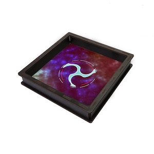 Intruder Würfeltablett, Nemesis inspirierte Gaming Würfelbox, schwarze Holzwürfeltablett, Tabletop Rolling Tablett für Würfel, Geschenk für Tabletop Alien Spiele