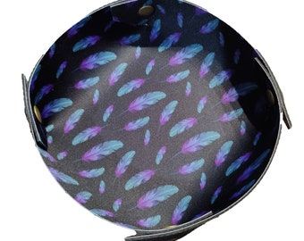 Feather Print Neoprene Dice Tray: Foldable Gaming Tray