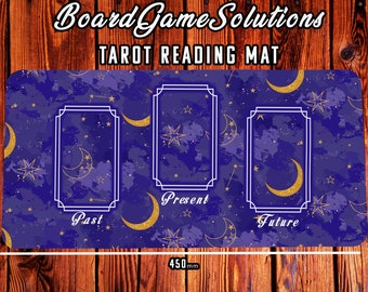 Purple Tarot Card Mat, Patterned Cloth Mat for Tarot Card Readings, Ritual Oracle Decorative Table Mat, Tarot Card Gifts and Accessories