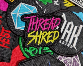Custom Designed Patch, Made in the UK your Business Group Logo on a Embroidery Fabric Patch for Clothing Bags, Iron on sew on velcro backing