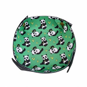 Panda Print Dice Tray: Foldable Neoprene Gaming Tray