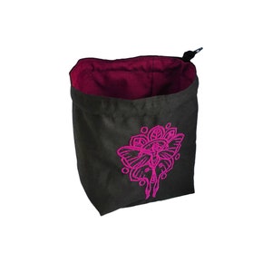 Embroidered Butterfly Dice Bag: D&D Tabletop Gaming Drawstring Pouch