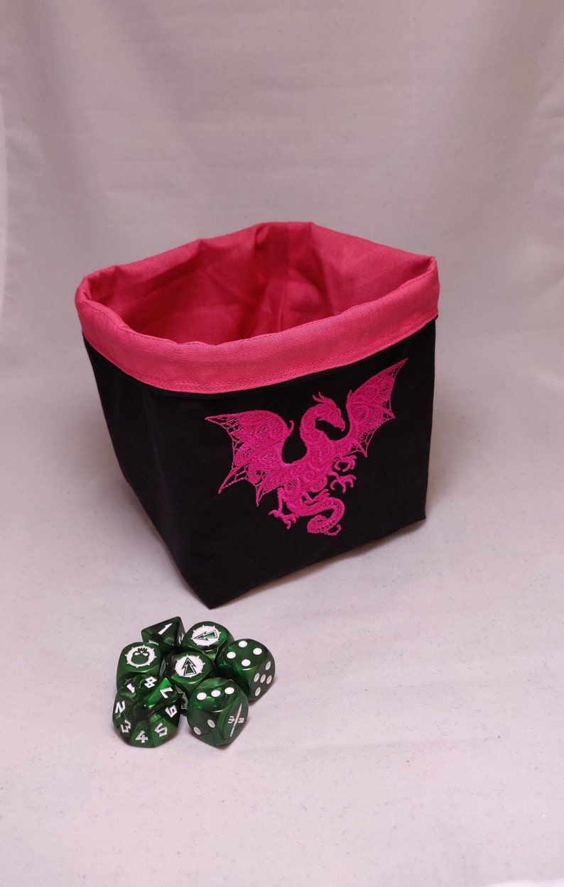 Pink Dragon Dice Bag Stand Up Dice Bag Freestanding Etsy