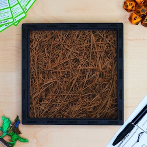 Birds Nest Dice Tray: Square Wooden Rolling Tray for Board Games