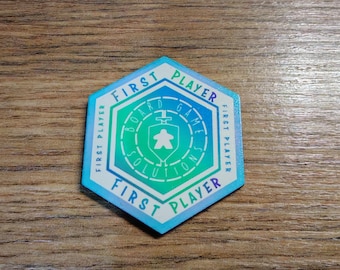 First Player Token, Hexagon MDF Board Game Marker, Tabletop Gaming Accessory