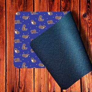 Tapis de jeu à motifs, motif loutre, tapis de table en néoprène imprimé pour jeux de table, tapis de joueur individuel pour jeux de société, jeux de voyage