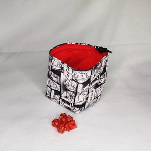 Anime D&D Dice Bag, Manga Tile Pouch, Anime Bag of Holding, Treasure Nest, Board Game bag, Freestanding Cotton, Drawstring Storage Bag