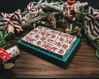 Dice Advent Calendar with Dice Tray, Christmas Countdown Calendar for Tabletop Board Game D&D Dice Gift Sharp Edge Dice