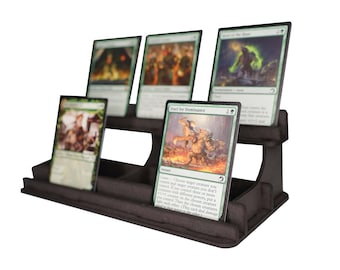 Two Tier Board Game Card Holder, Tabletop Gaming Card Rail, Wooden Dashboard Organiser, Player Card Display Shelf, Gift for Tabletop Gamers