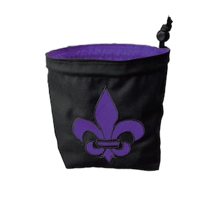 Bolsa de almacenamiento Orleans, bolsa de dados Fleur de Lis, bolsa de sujeción bordada de Mardi Gras, bolsa independiente con cordón Treasure Nest