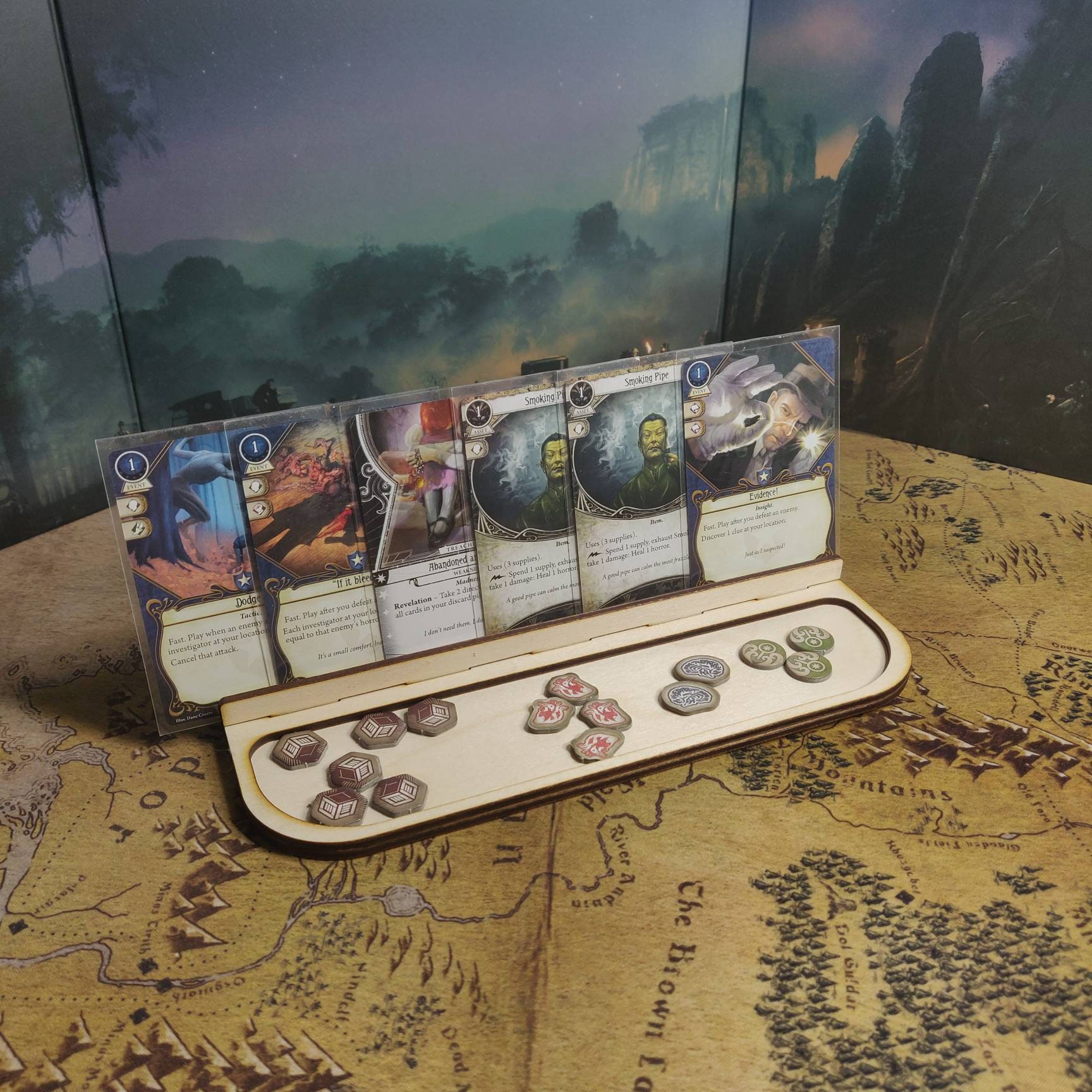 Board Game Card Holder Tabletop Gaming Card Rail Wooden Etsy UK