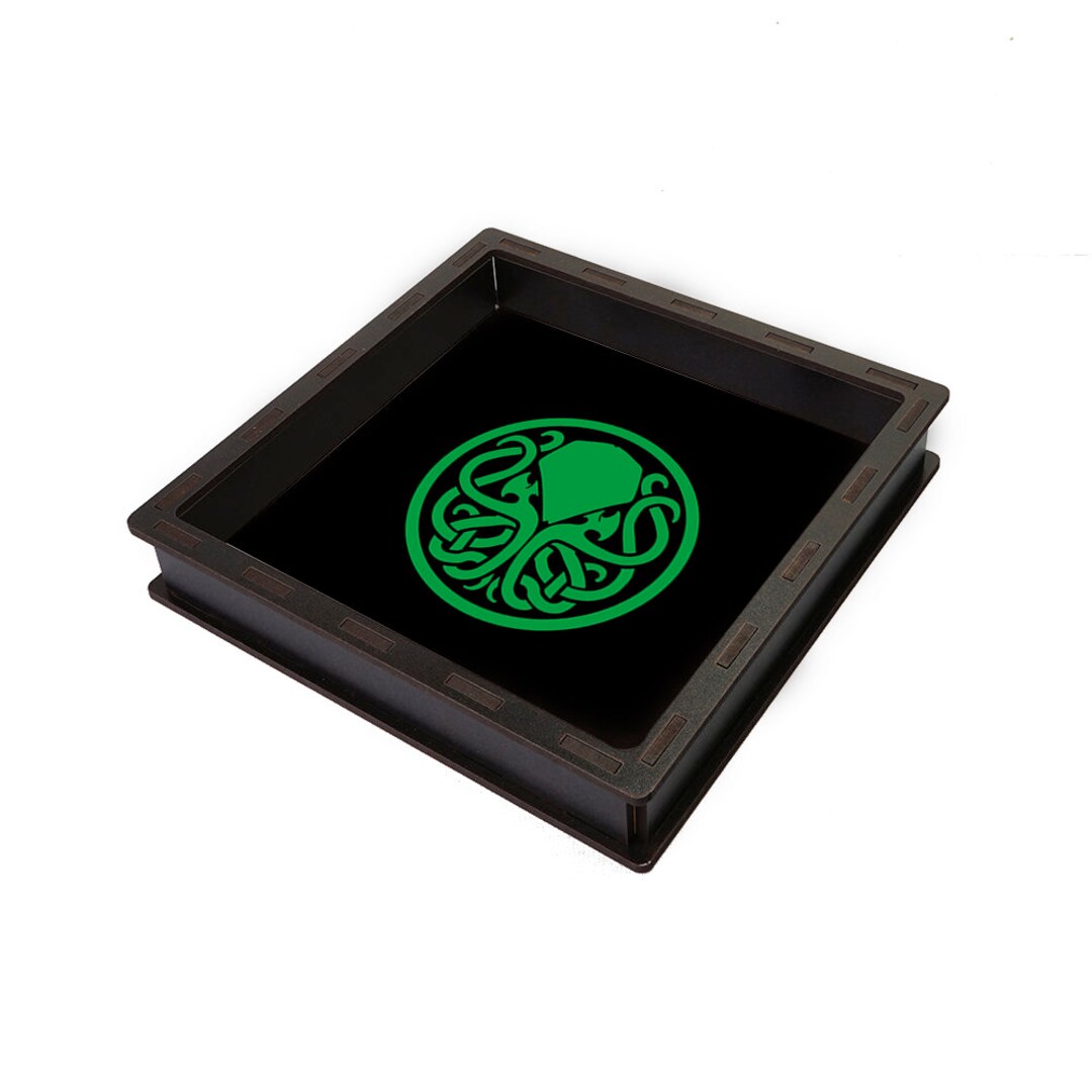 Cthulhu Dice Tray, D&amp;D RPG Gaming Dice Box, Wooden Dice Tray, Table Top ...
